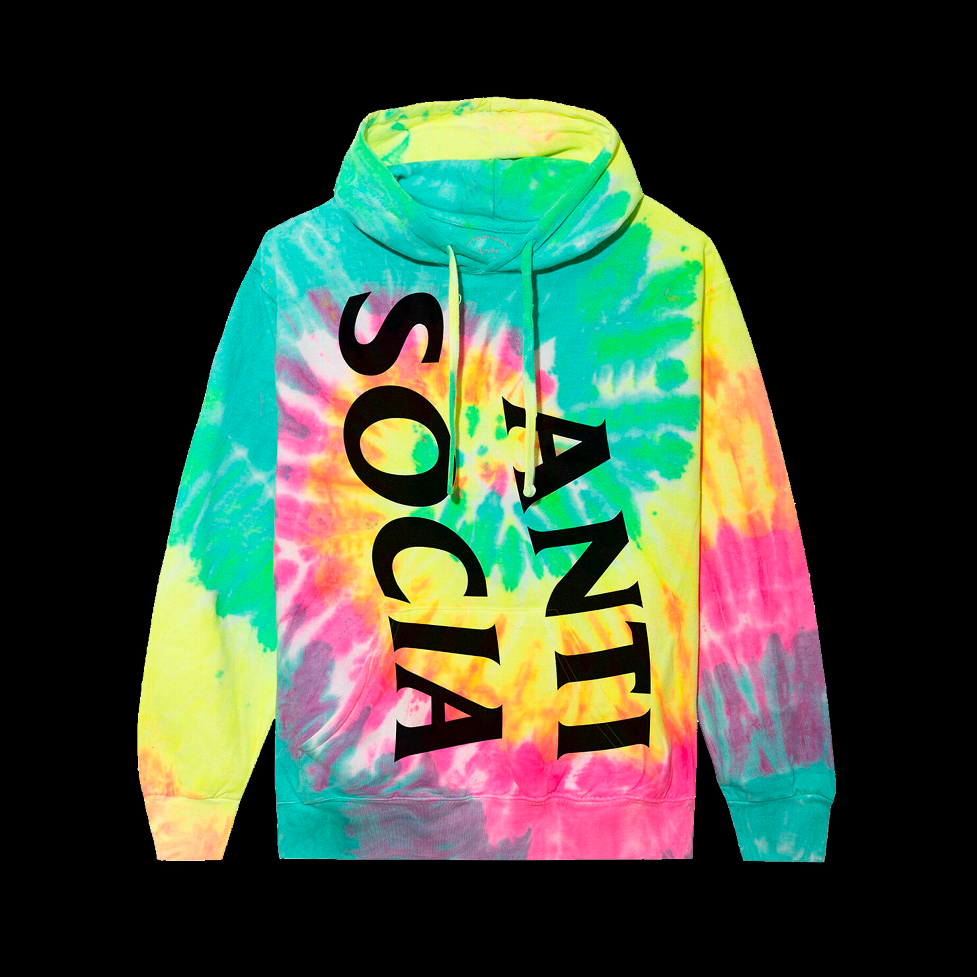 Anti Social Social Club Vertical Horizon Hoodie Rainbow Tie Dye