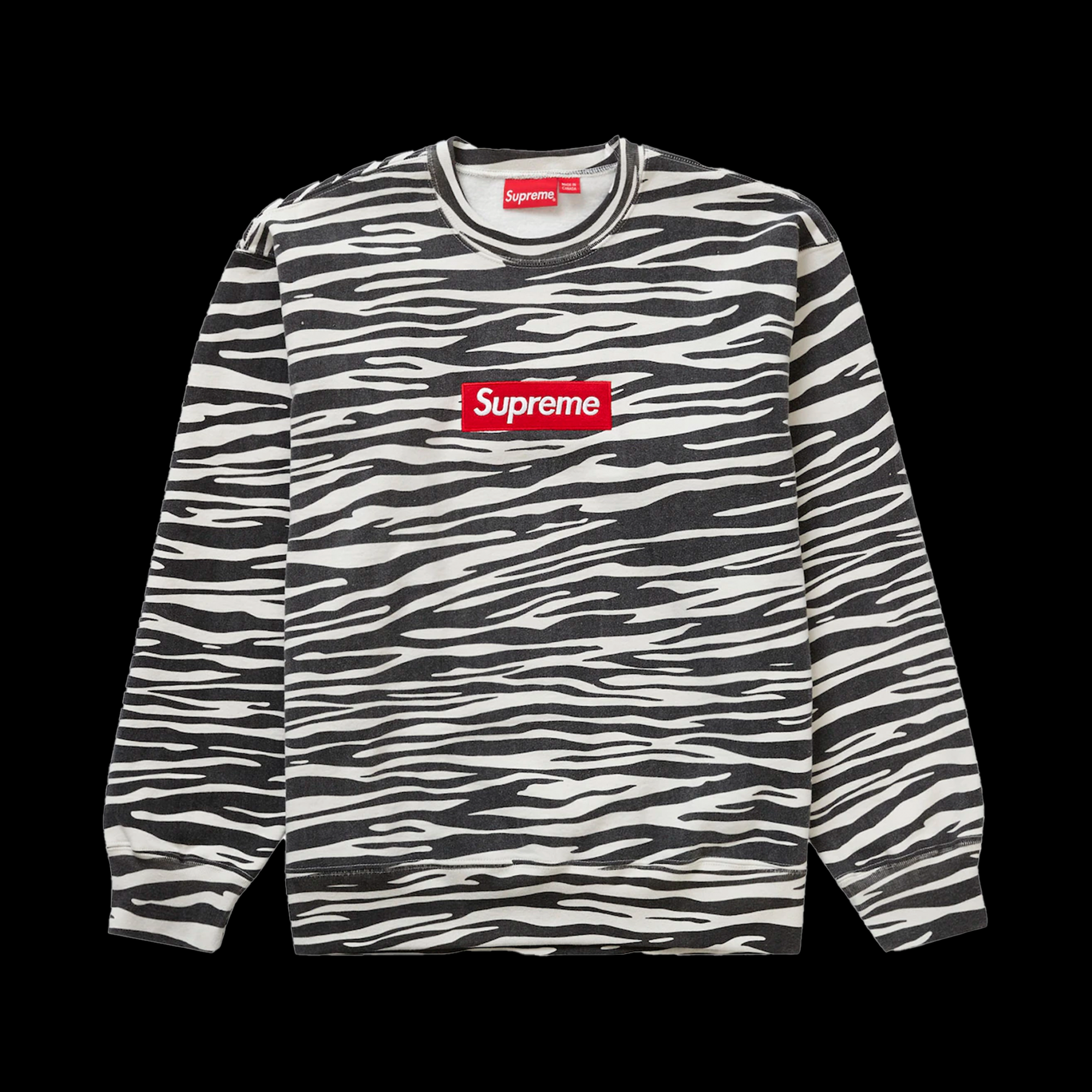 Supreme Box Logo Crewneck Zebra