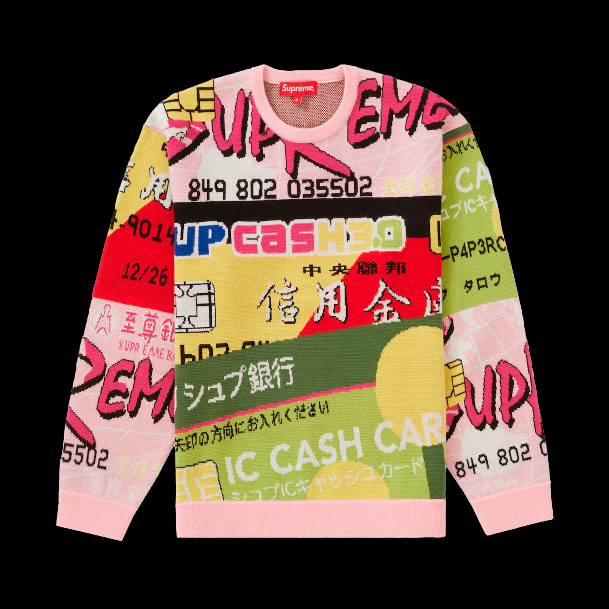 Supreme Credit Cards Sweater Pink