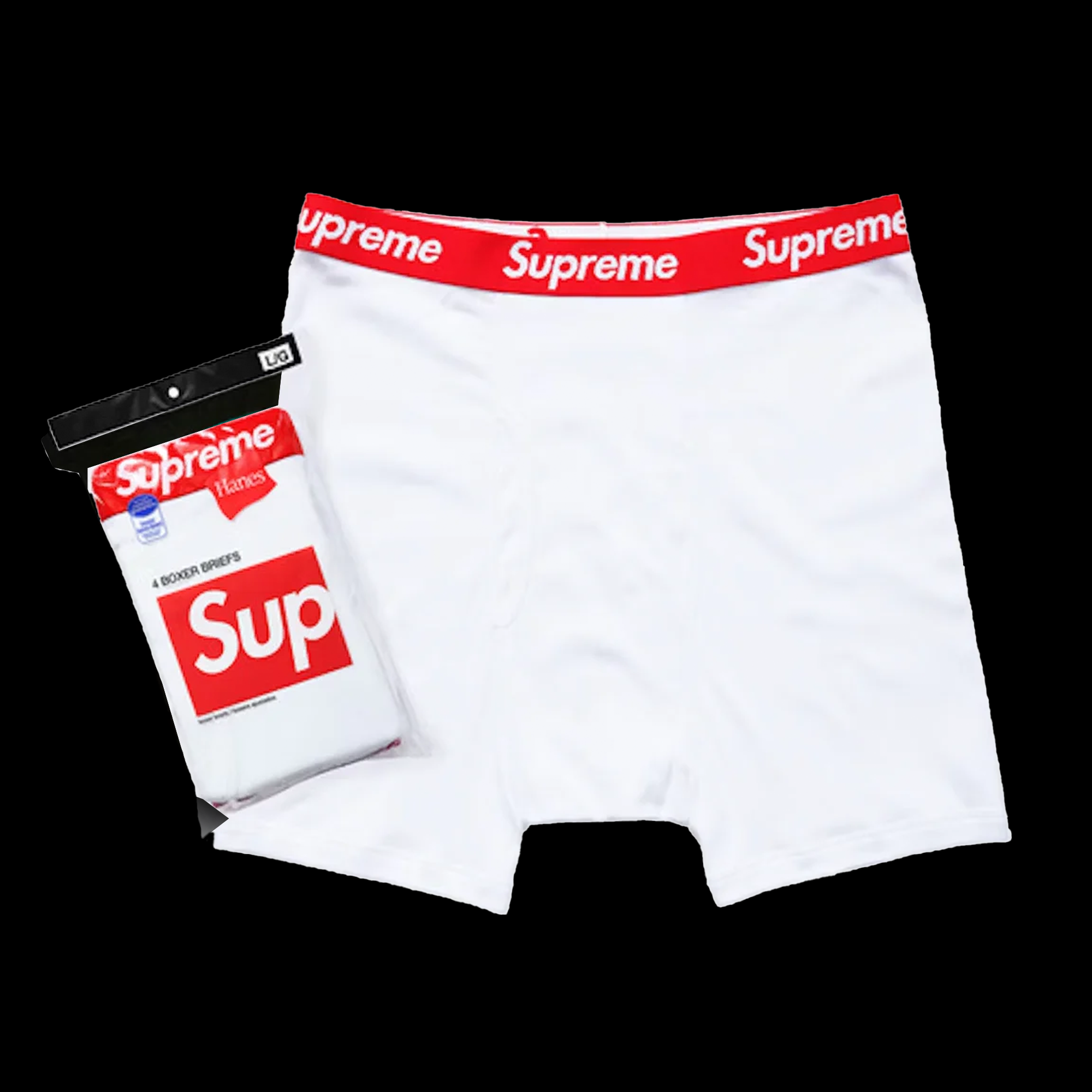 Supreme Hanes Boxer Briefs (4 Pack) White