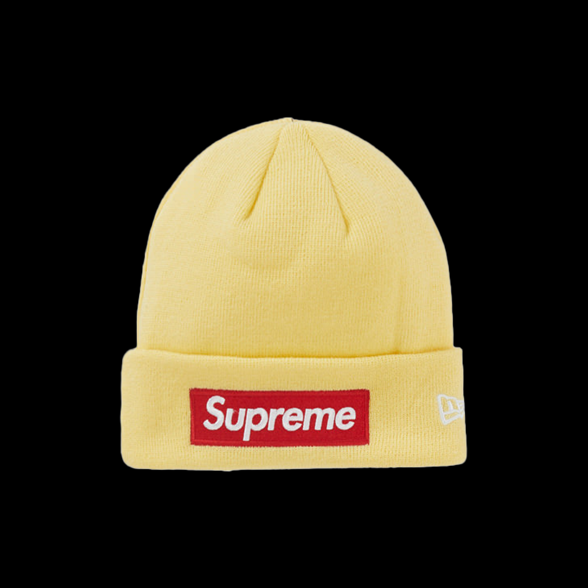 Supreme New Era Box Logo Beanie Pale Yellow