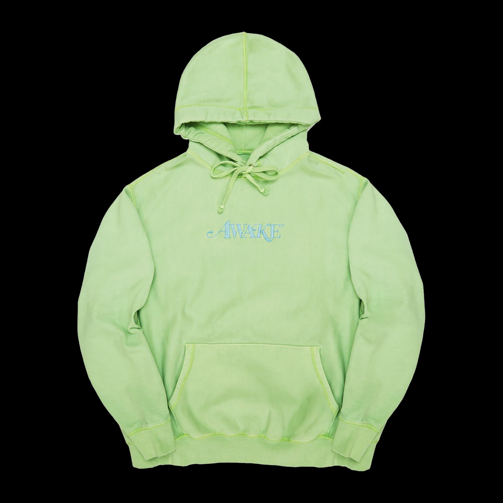 Awake Embroidered Logo Hoodie Light Green