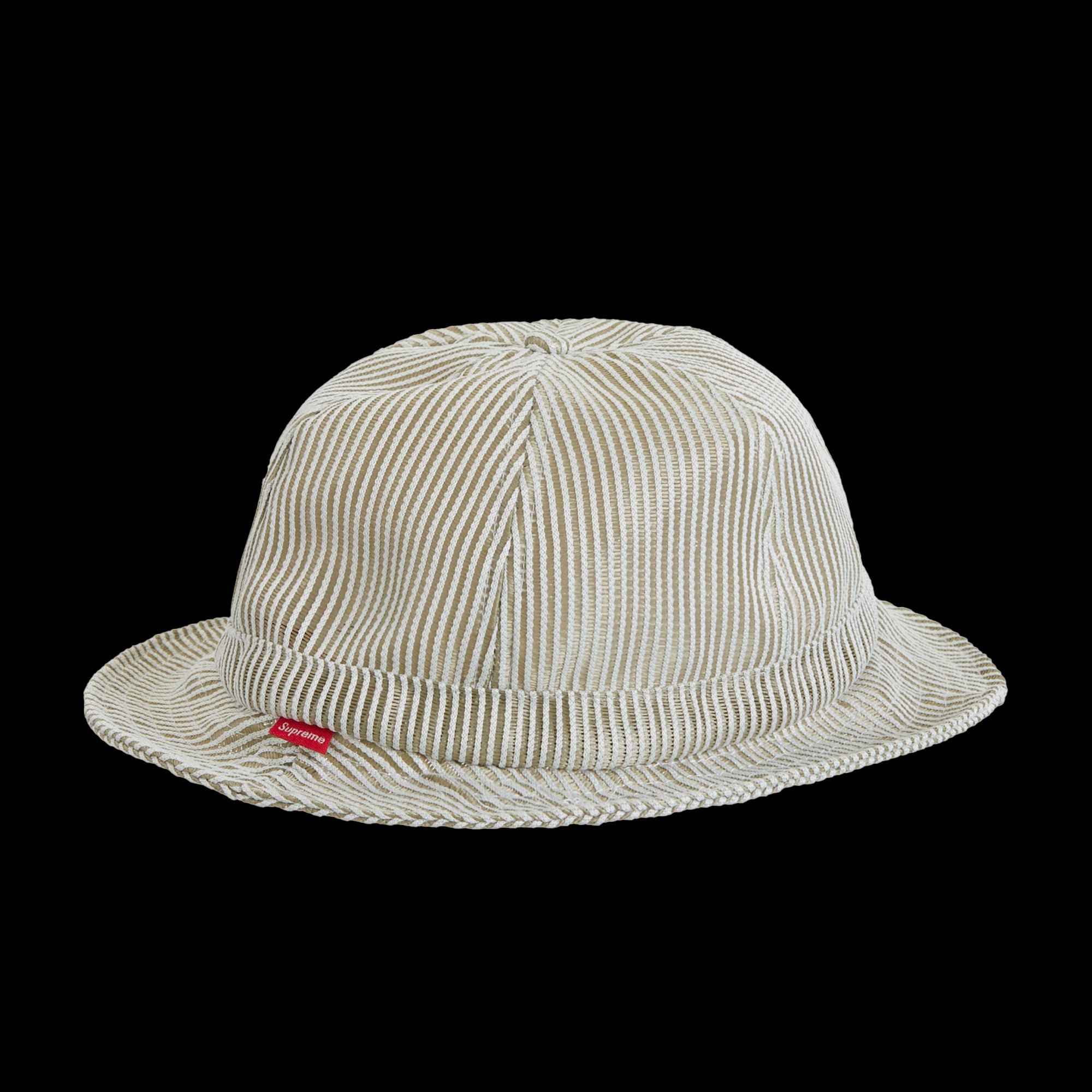 Supreme Stripe Mesh Bell Hat Taupe