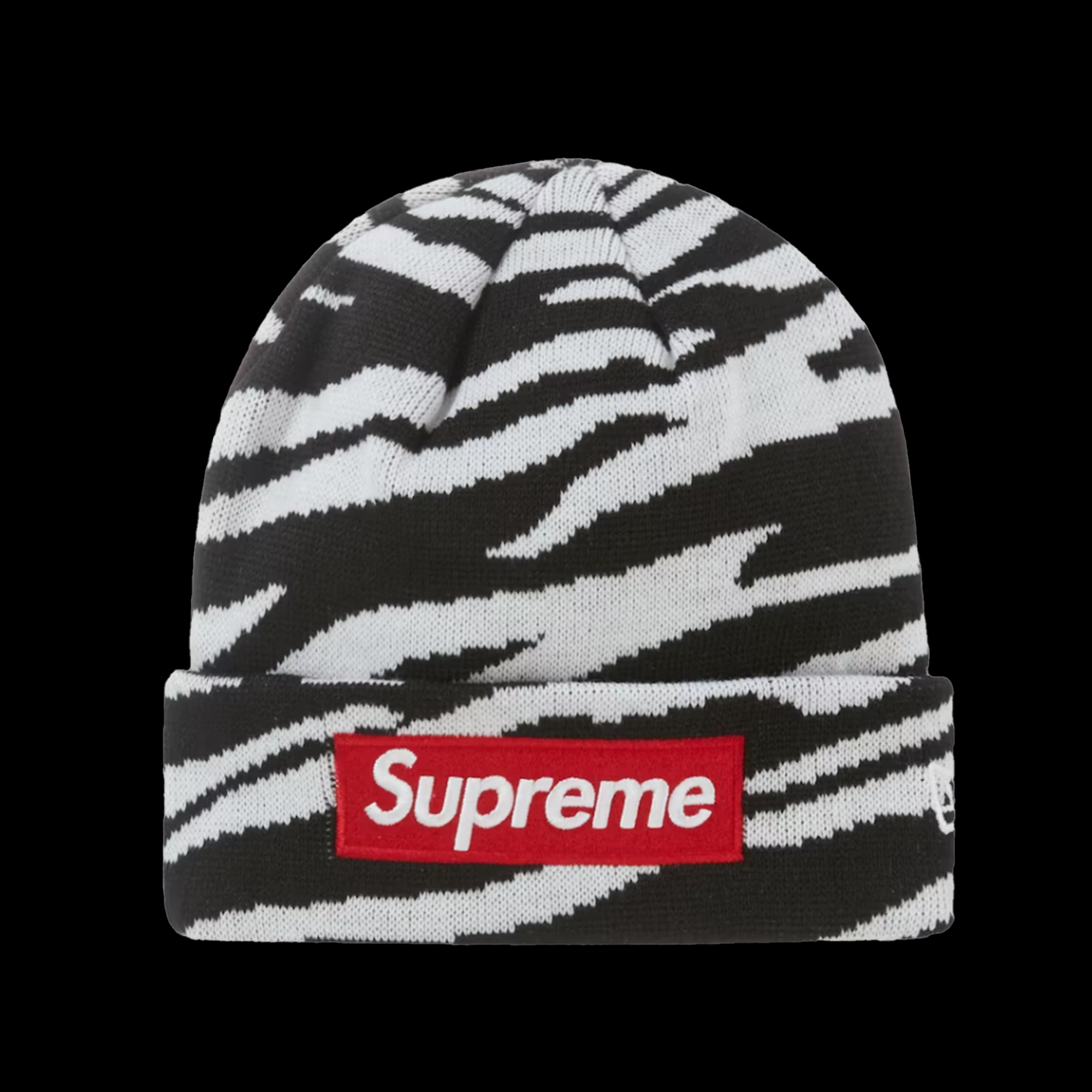 Supreme New Era Box Logo Beanie Zebra