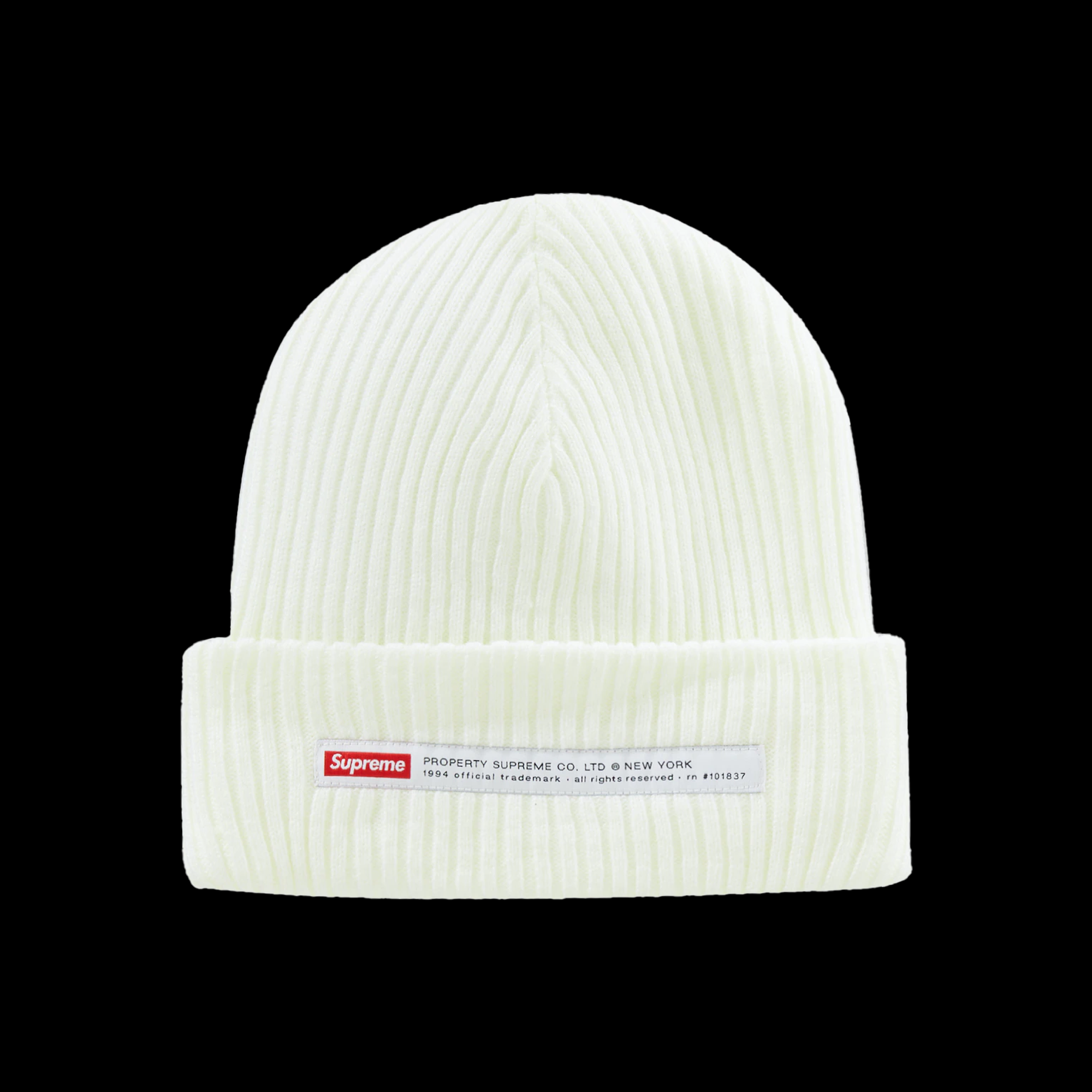 Supreme Property Label Beanie White